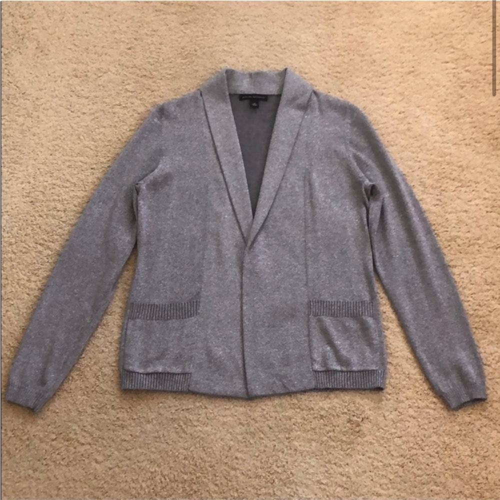 Banana Republic gray metallic open cardigan
